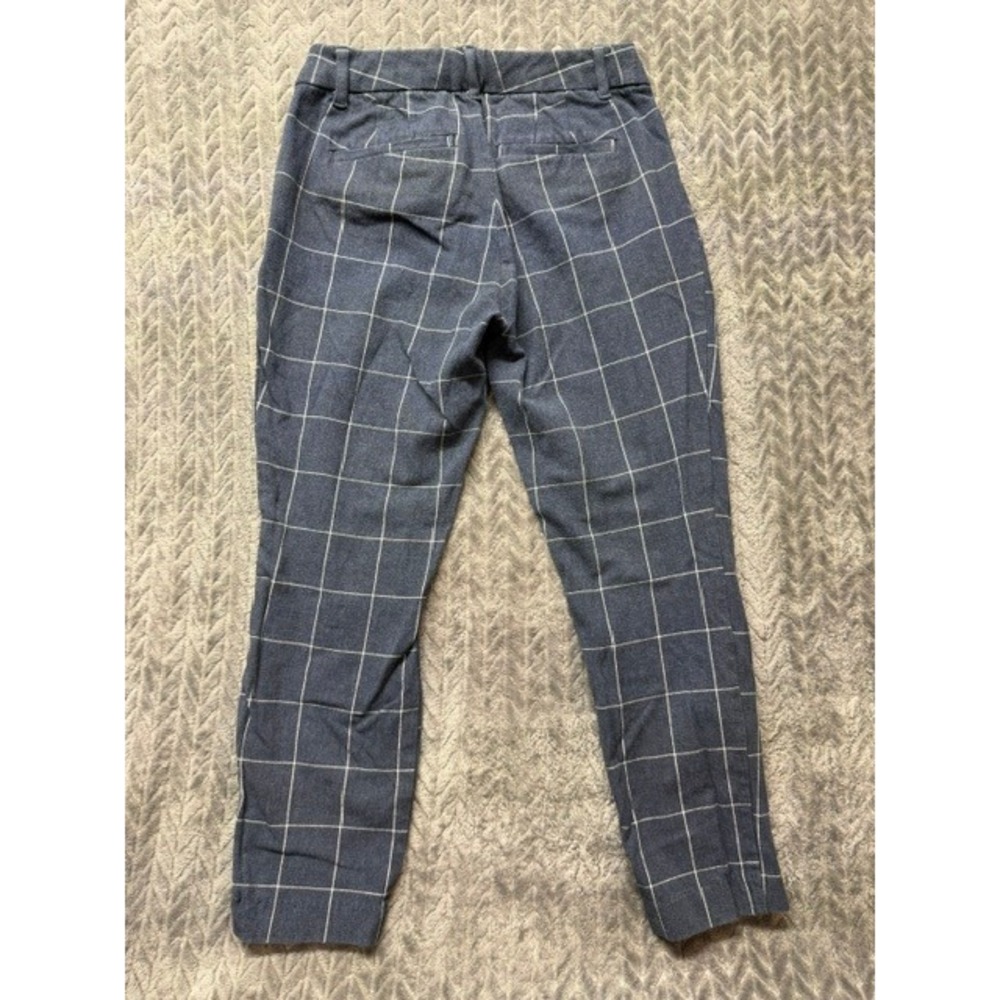 Gap Curvy Signature Skinny Ankle Pants Blue White Windowpane Plaid Size 6 0398 - Picture 2 of 3